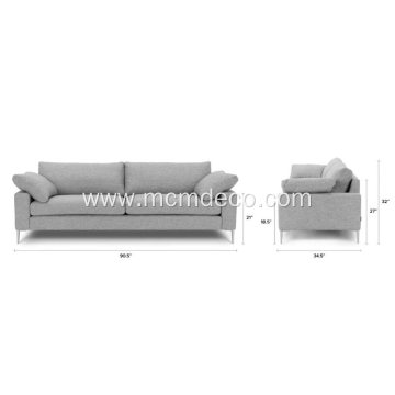 Nova Winter Gray Fabric Sofa